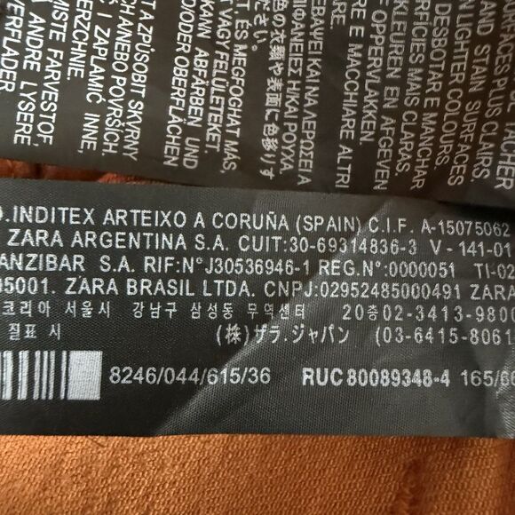 Zara The Marine Straight Wide Leg Jeans Raw Hem High Rise Womens Size 4 Coral - Picture 15 of 16